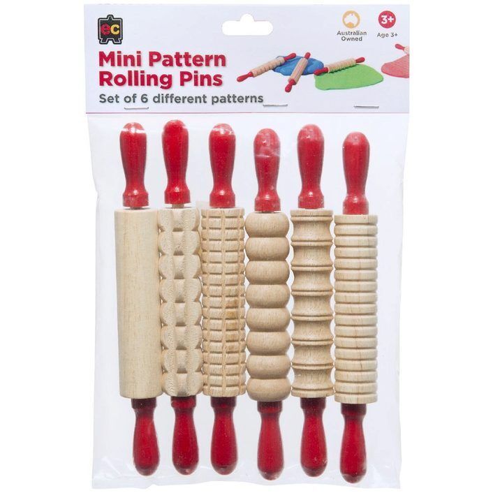 Rolling Pins Patterned Mini 19cm Pack of 6